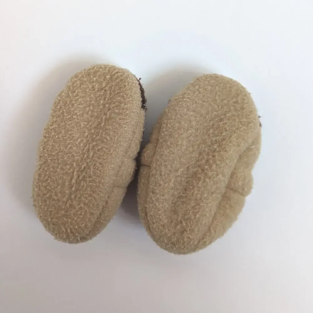 Etsy Slippers Baby Size 0-3m Custom Brown Bear Face Fleece